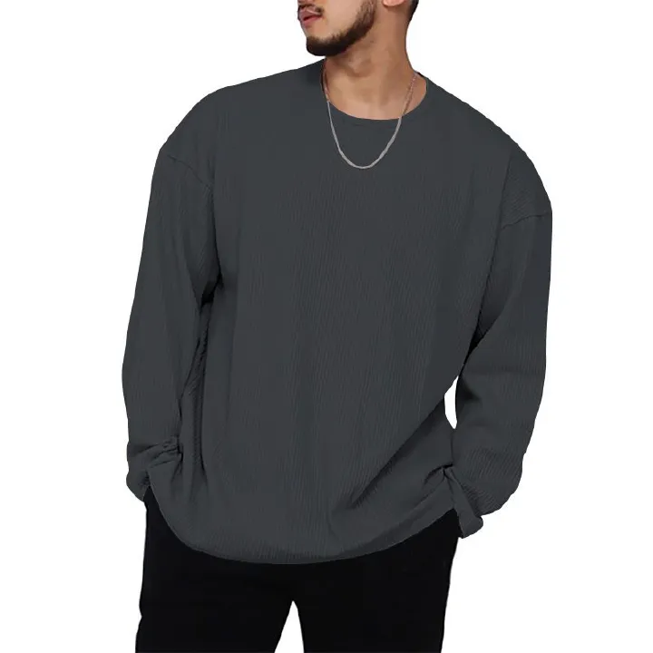 Hot Sale Black Man Clothing Factory Custom Logo Printing Personalized Premium Long Sleeve t-Shirt For Men T-Shirts