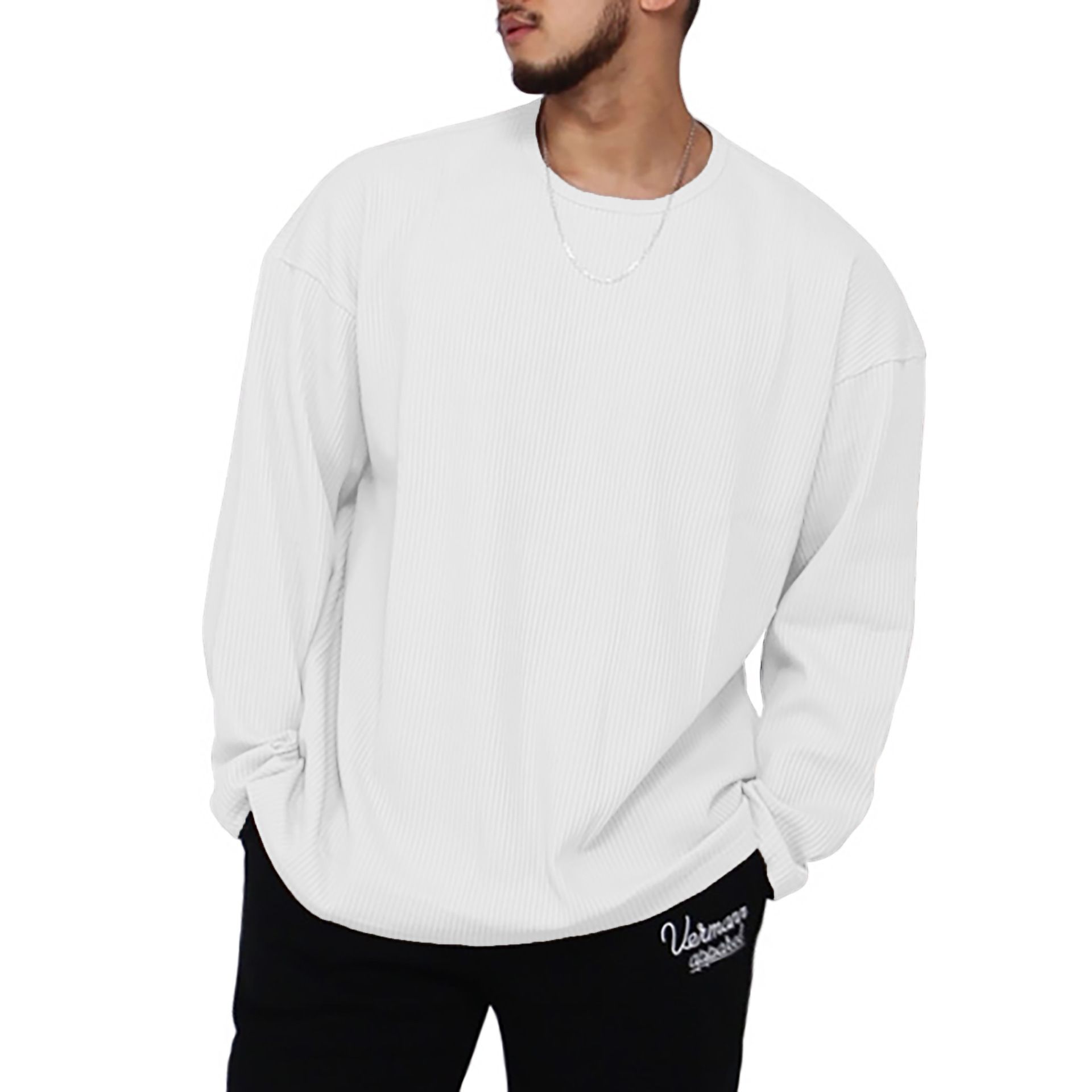 Hot Sale Black Man Clothing Factory Custom Logo Printing Personalized Premium Long Sleeve t-Shirt For Men T-Shirts