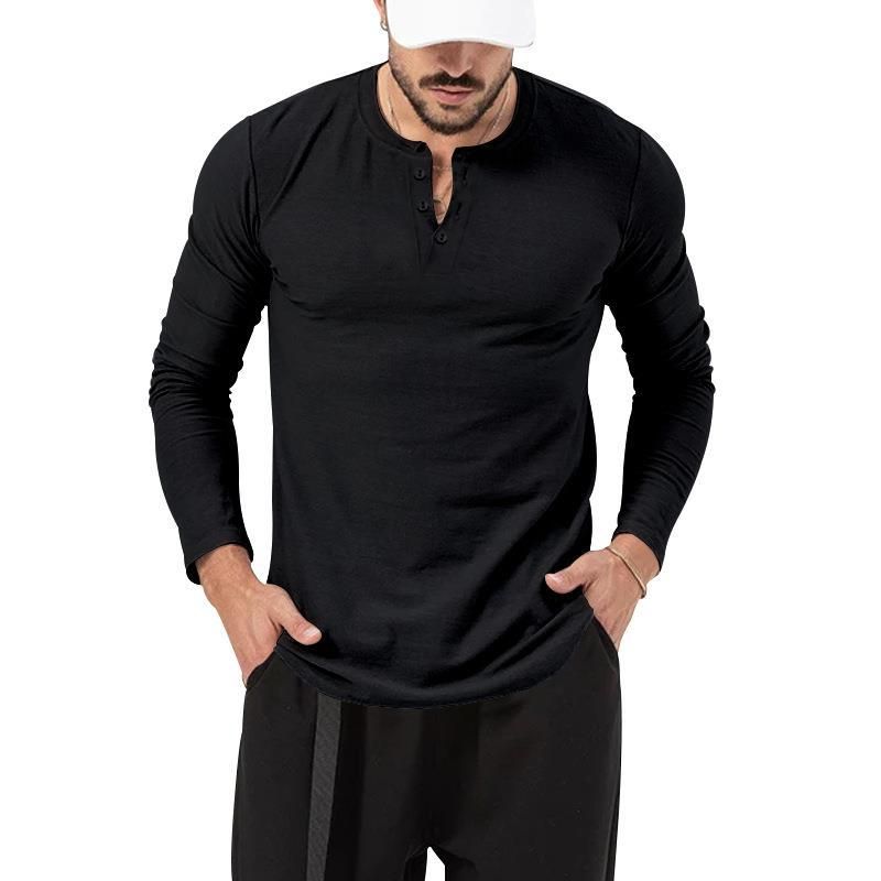 wholesale mens Spring custom cotton round neck long sleeve Shirt Blank T-Shirts
