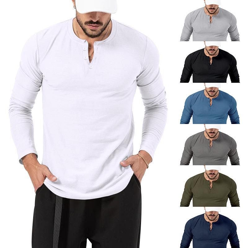 wholesale mens Spring custom cotton round neck long sleeve Shirt Blank T-Shirts