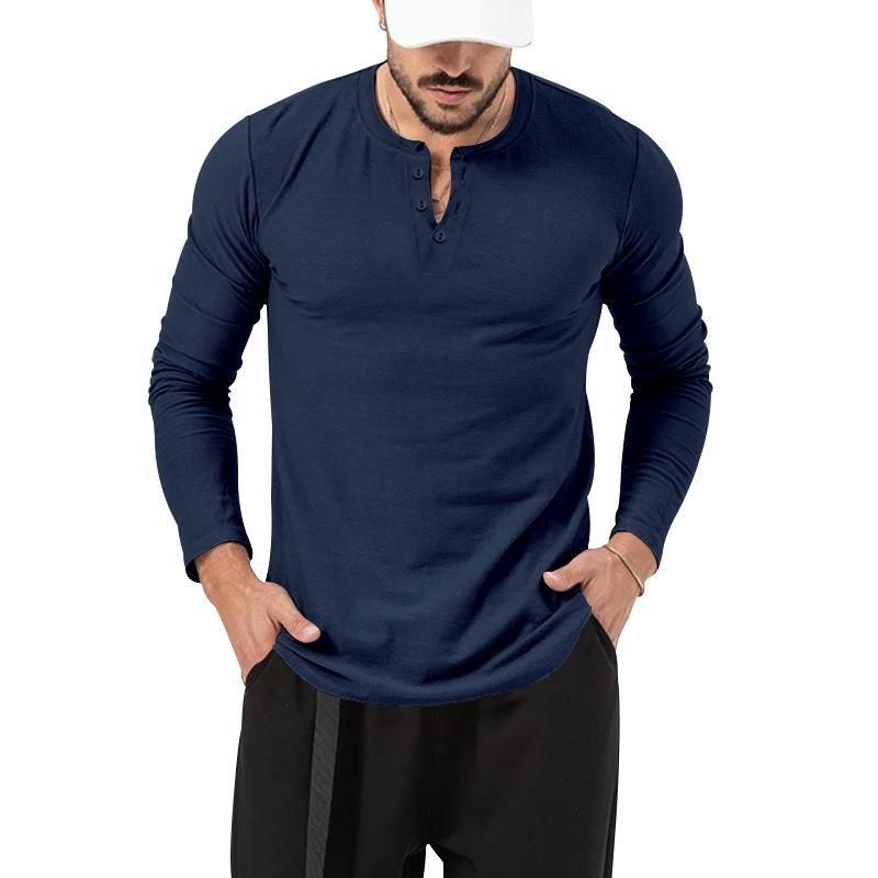 wholesale mens Spring custom cotton round neck long sleeve Shirt Blank T-Shirts