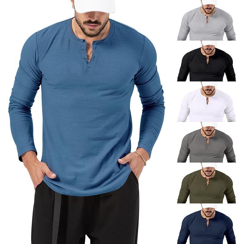 wholesale mens Spring custom cotton round neck long sleeve Shirt Blank T-Shirts