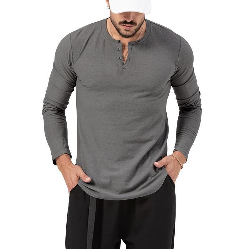 wholesale mens Spring custom cotton round neck long sleeve Shirt Blank T-Shirts