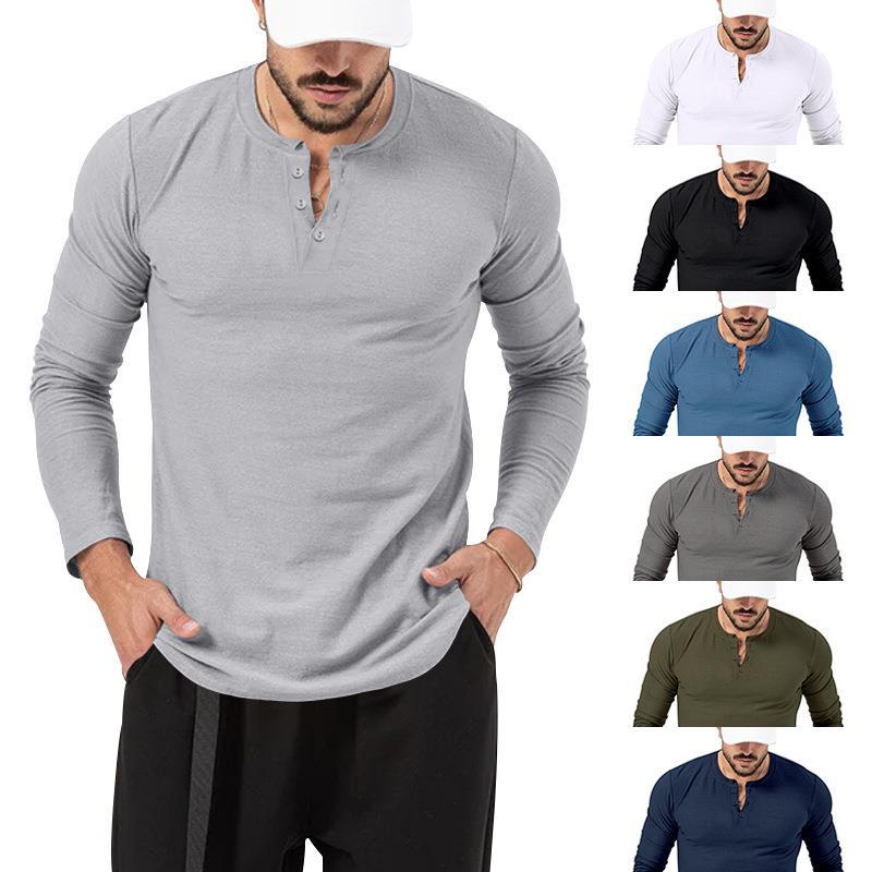wholesale mens Spring custom cotton round neck long sleeve Shirt Blank T-Shirts