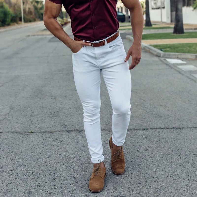 Men Pants Solid Color Mid Waist Autumn Trousers Pant Casual Cargo Jogger Straight Sport Business Office Pencil Pants Casual