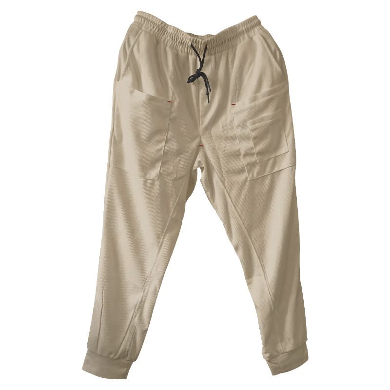 New Arrival Custom Sport Workout Soft Waffle Fabric Pants Casual Side Pockets Lounge Sweatpants Jogger For Men Casual