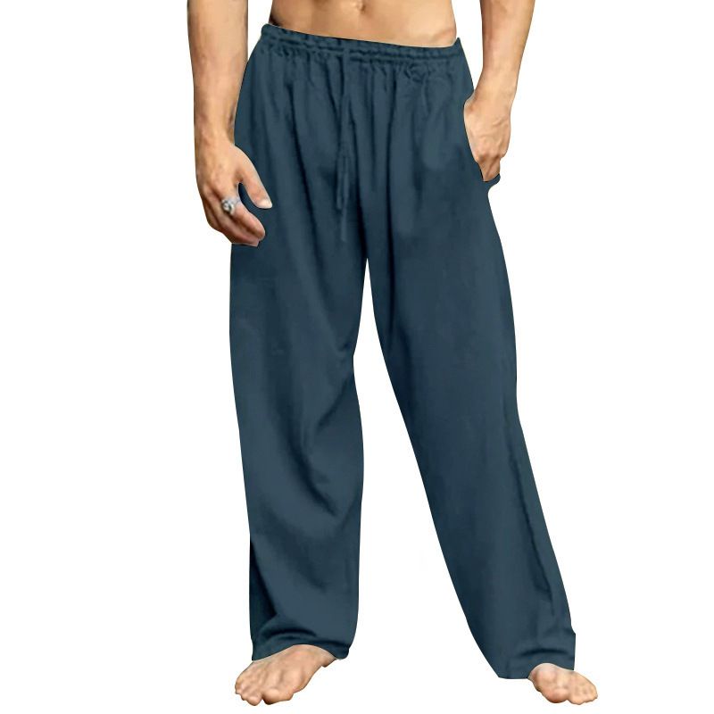 Men's hip hop pants Breathable Linen Cotton Loose Casual Sports Trousers sweat pants Casual
