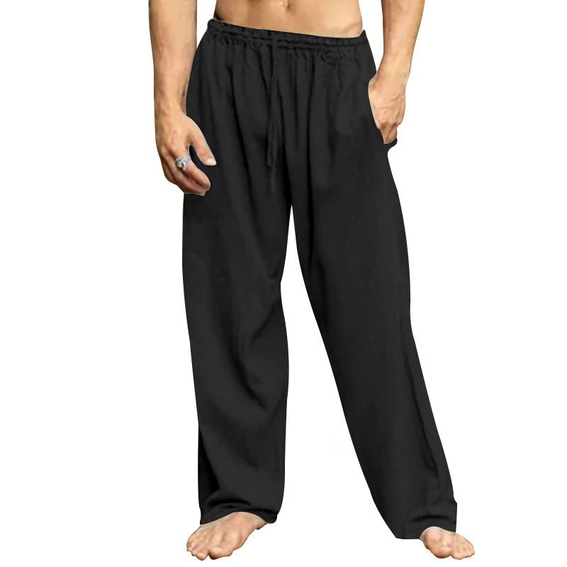 Men's hip hop pants Breathable Linen Cotton Loose Casual Sports Trousers sweat pants Casual