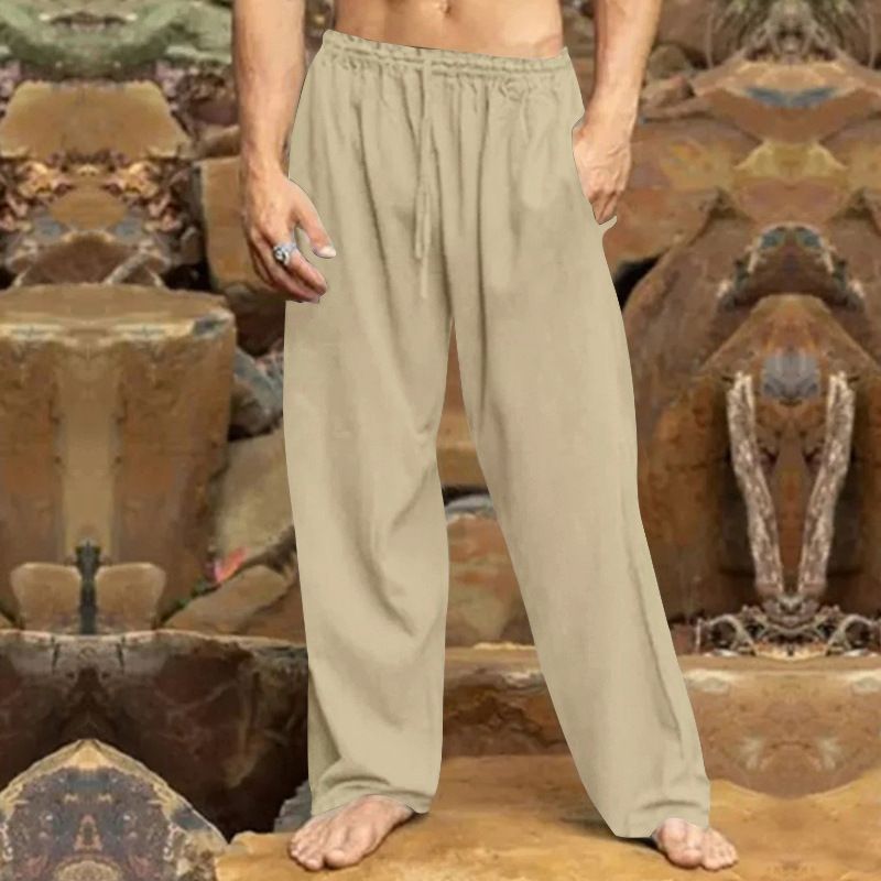 Men's hip hop pants Breathable Linen Cotton Loose Casual Sports Trousers sweat pants Casual