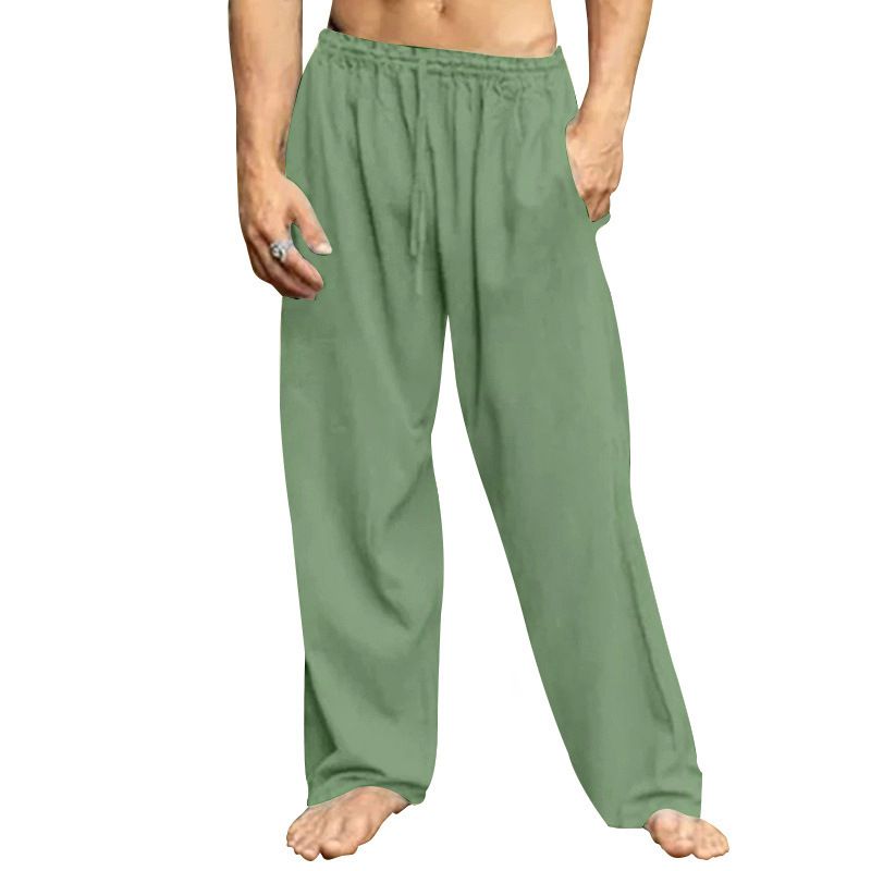 Men's hip hop pants Breathable Linen Cotton Loose Casual Sports Trousers sweat pants Casual