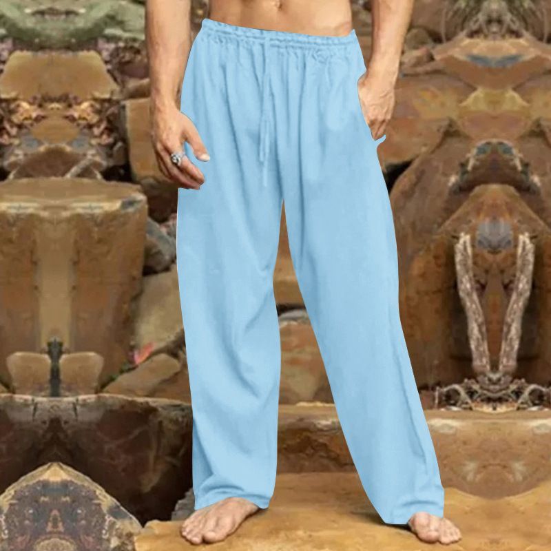 Men's hip hop pants Breathable Linen Cotton Loose Casual Sports Trousers sweat pants Casual