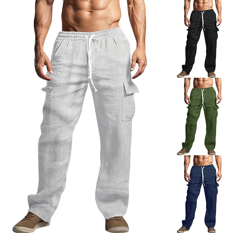 Autumn and winter men's casual trousers loose corduroy wide leg trousers Casual