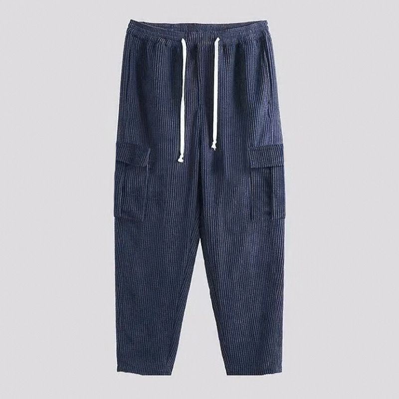 Autumn and winter men's casual trousers loose corduroy wide leg trousers Casual