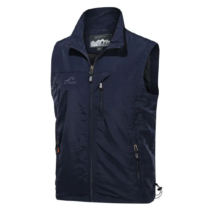 Custom  Golf Sport Sleeveless Zipper Waterproof Utility Softshell Waistcoats Vest jacket for Men Waistcoat