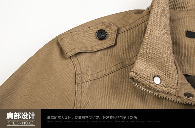 Hot Sale Custom Cotton Nylon Flight Bomber Jacket Men Crop embroidery logo Multi-pockets Jackets for Men Coats