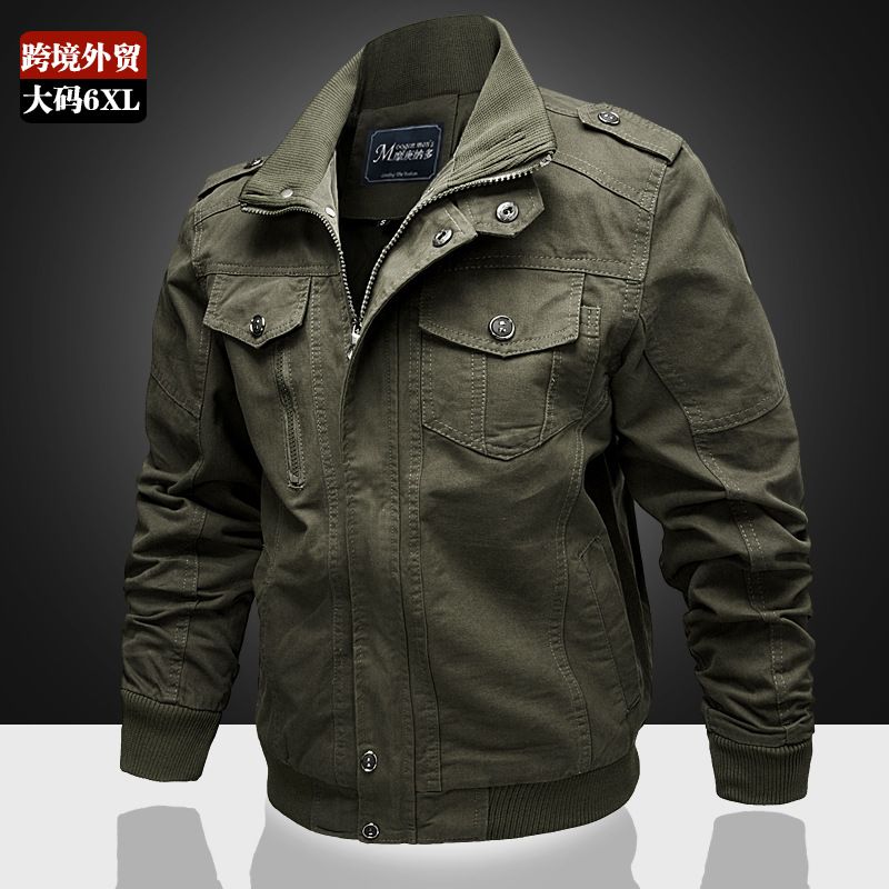 Hot Sale Custom Cotton Nylon Flight Bomber Jacket Men Crop embroidery logo Multi-pockets Jackets for Men Coats