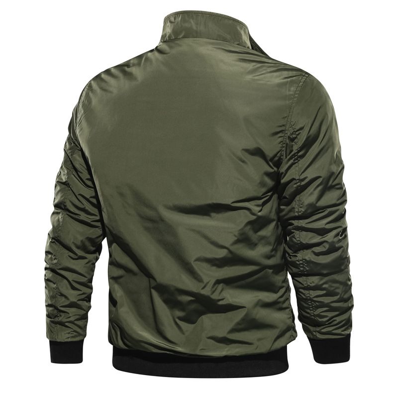 New Fashion Men Autumn Winter Lapel Stand Collar Solid Zipper Outdoor Plus Size Thicken Casual Tops Coat Flying Jacket