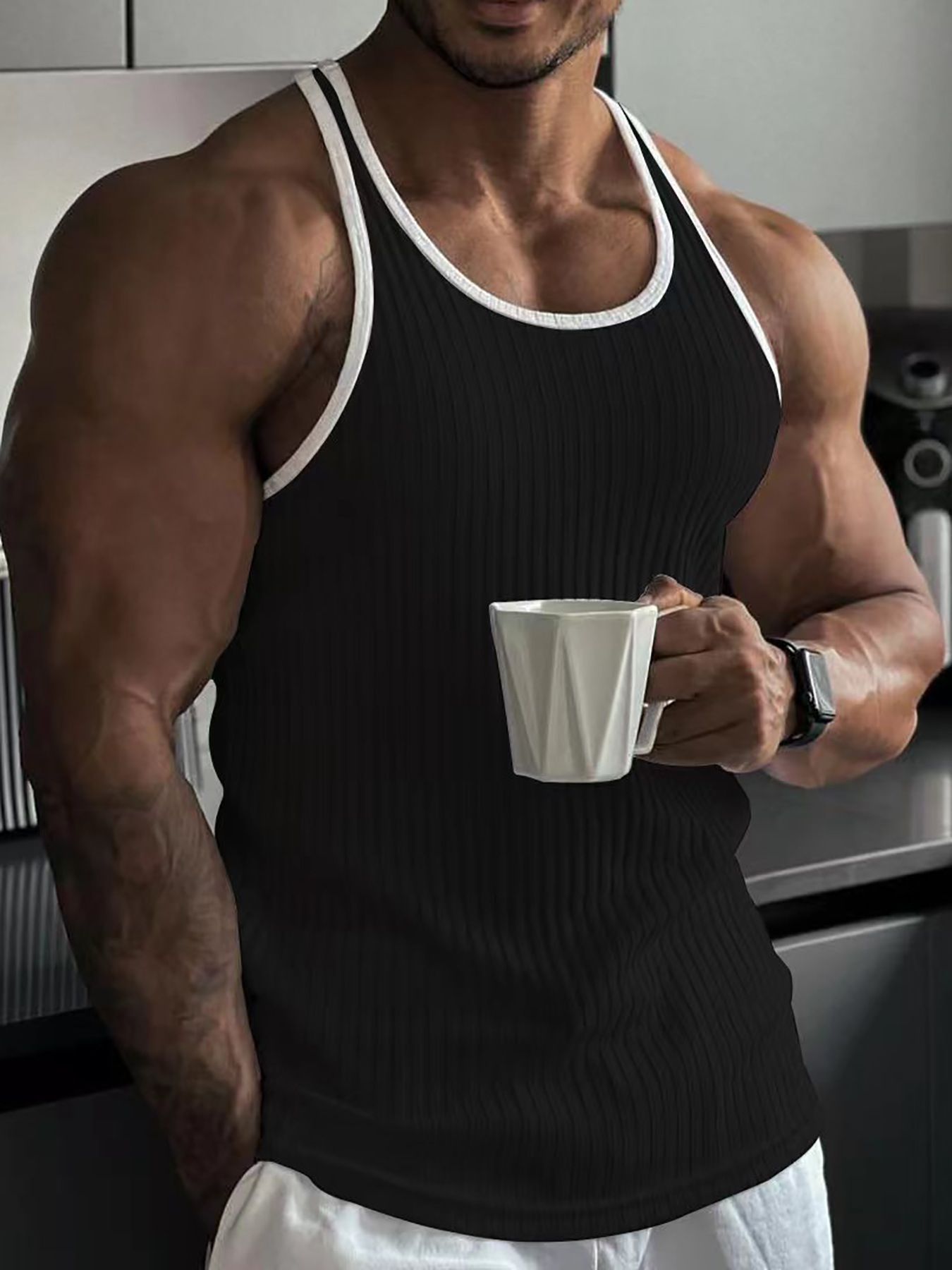 Summer Quick Dry Breathable Fitness Slim vest men's lightweight simple vestT-Shirts