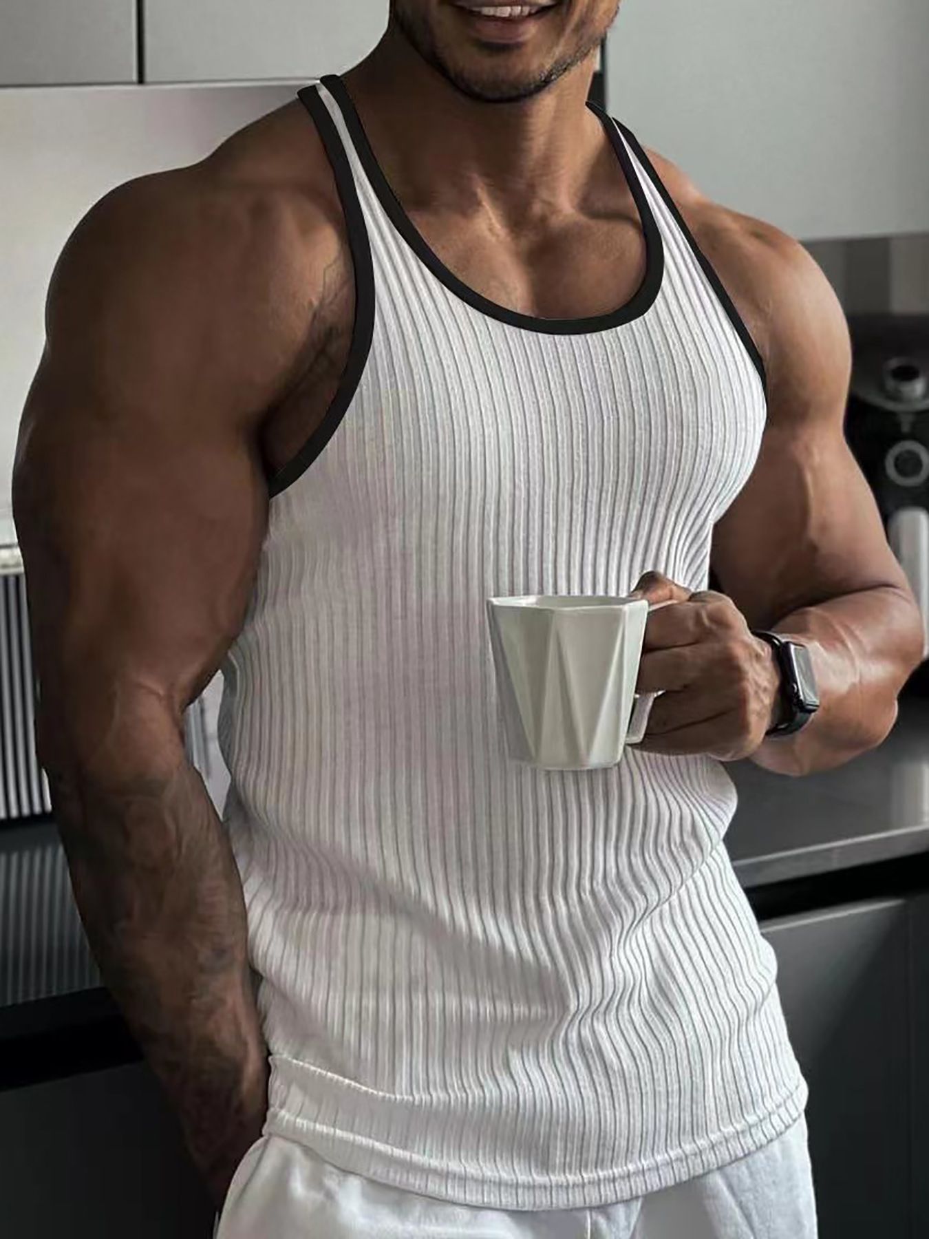Summer Quick Dry Breathable Fitness Slim vest men's lightweight simple vestT-Shirts