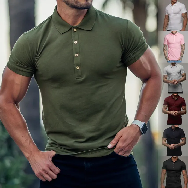 Men's Short Sleeve Collared Custom Fit Mesh Polo Shirt All Color Available T-Shirts