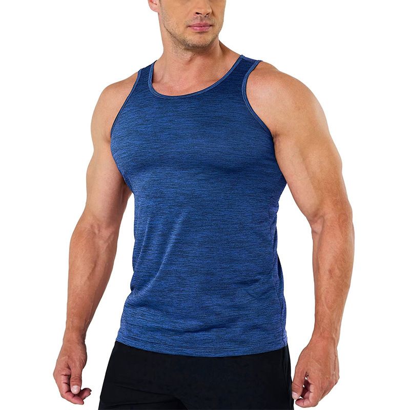 Wholesale Price Solid Crew-Neck  Polyester Casual Muscle Tank Tops Vest for Mens Clothing Plus Size T-Shirts
