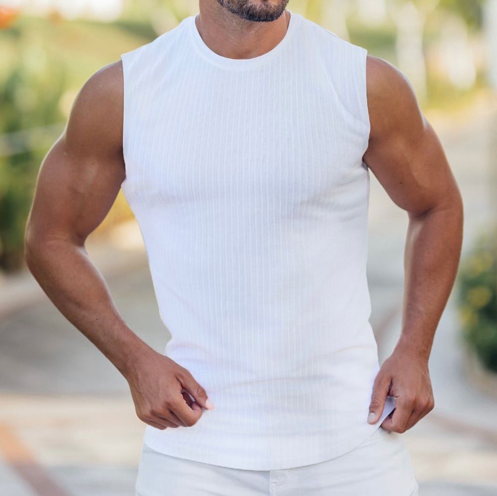 Hot Styles Custom Gym Quick Dry Fitness Sports Ribbed Tank Top Crew Neck Tank Tops In Bulk T-Shirts