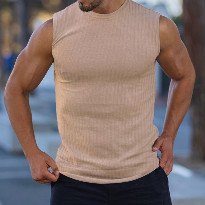 Hot Styles Custom Gym Quick Dry Fitness Sports Ribbed Tank Top Crew Neck Tank Tops In Bulk T-Shirts