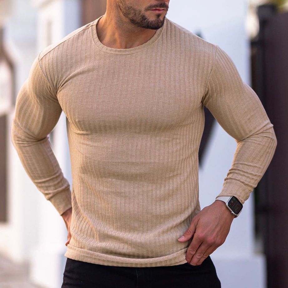 High Quality Custom screen printing t shirt Logo Plain Cotton Blend Round Neck Sportswear design Long Sleeve men T Shirt