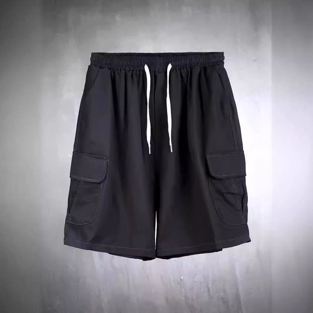 Wholesale High Quality Men's Trend Sport Running Shorts Casual Cotton Mid Waist Drawstring Soft Plus Size Pocketed Shorts Jeans