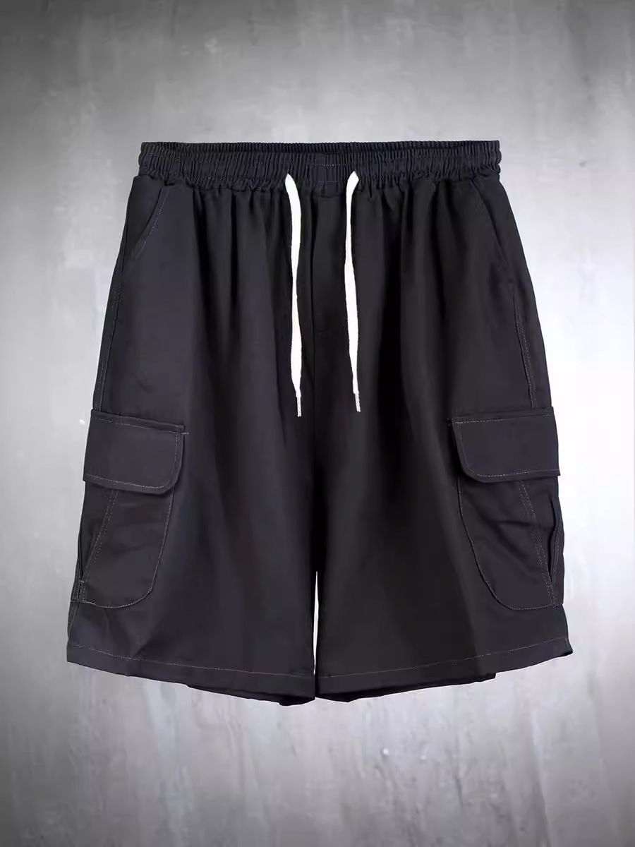 Wholesale High Quality Men's Trend Sport Running Shorts Casual Cotton Mid Waist Drawstring Soft Plus Size Pocketed Shorts Jeans