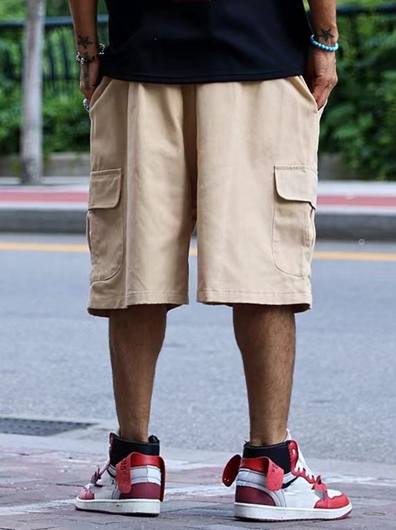 Wholesale High Quality Men's Trend Sport Running Shorts Casual Cotton Mid Waist Drawstring Soft Plus Size Pocketed Shorts Jeans