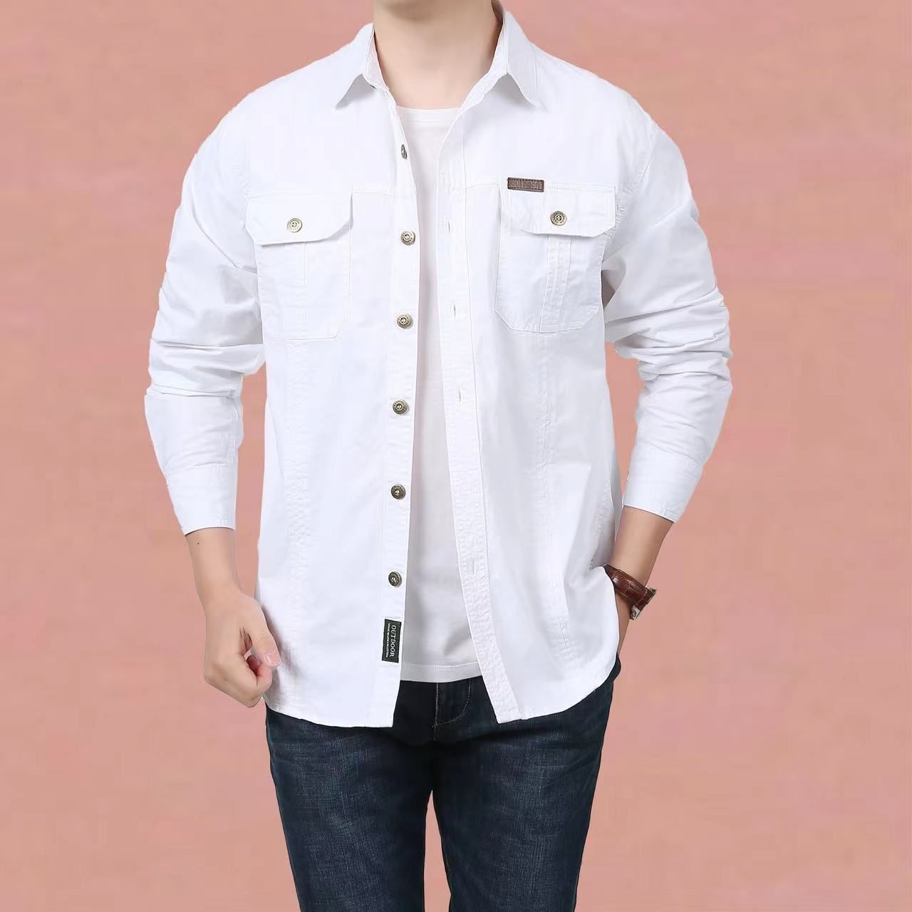 Men's Full Sleeve Tactical Cotton Shirt Men short POLO Sport Uniform Hiking Climbing Hunting Outdoor Casual Formal Dress tee   Coats
