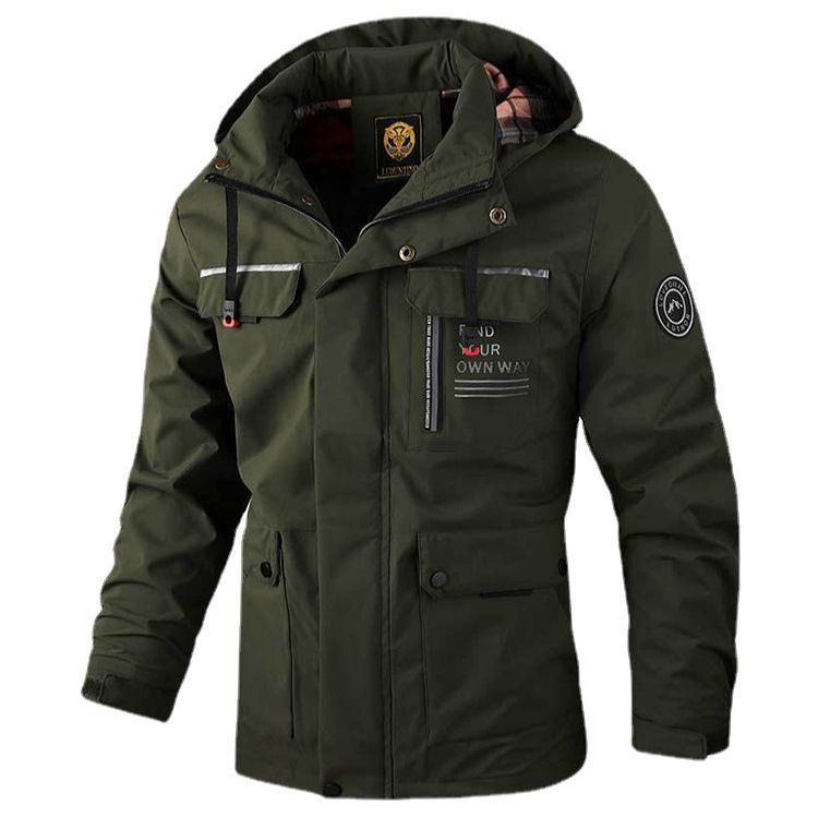 Fashion Men's Casual Windbreaker Jackets Hooded Jacket Man Waterproof Outdoor Soft Winter Coat Clothing Warm Plus size Coats