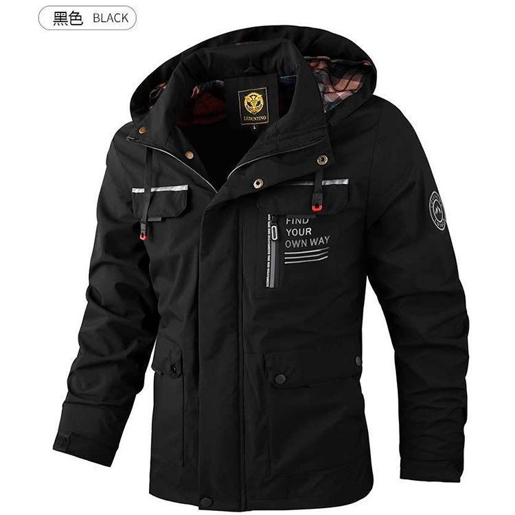 Fashion Men's Casual Windbreaker Jackets Hooded Jacket Man Waterproof Outdoor Soft Winter Coat Clothing Warm Plus size Coats