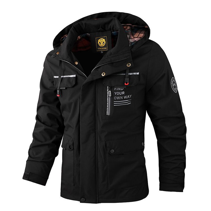 Fashion Men's Casual Windbreaker Jackets Hooded Jacket Man Waterproof Outdoor Soft Winter Coat Clothing Warm Plus size Coats