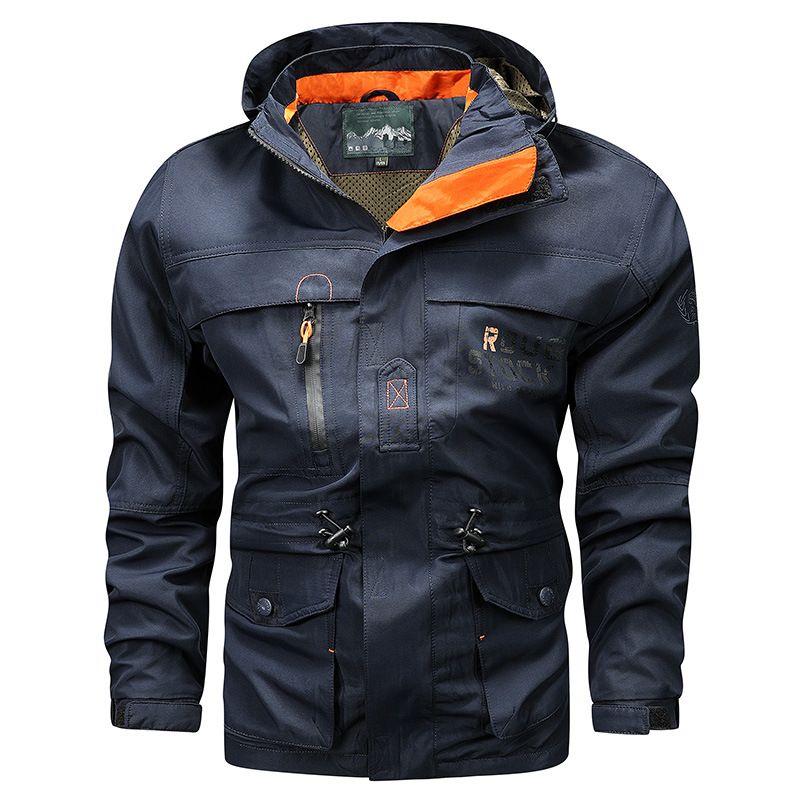 Fashion Men's Casual Windbreaker Jackets Hooded Jacket Man Waterproof Outdoor Soft Winter Coat Clothing Warm Plus size Coats