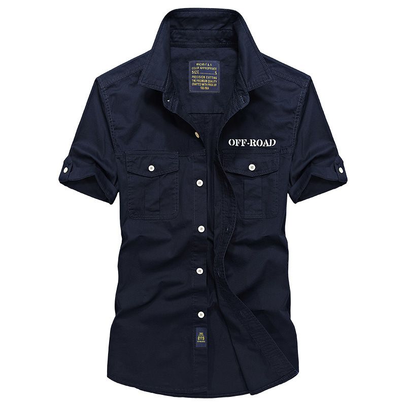 New Summer Shirt Short-sleeved Men's Cotton Sweat Absorbing Breathable Thin Short-sleeved Shirt Young and Middle-aged Loose Shirts