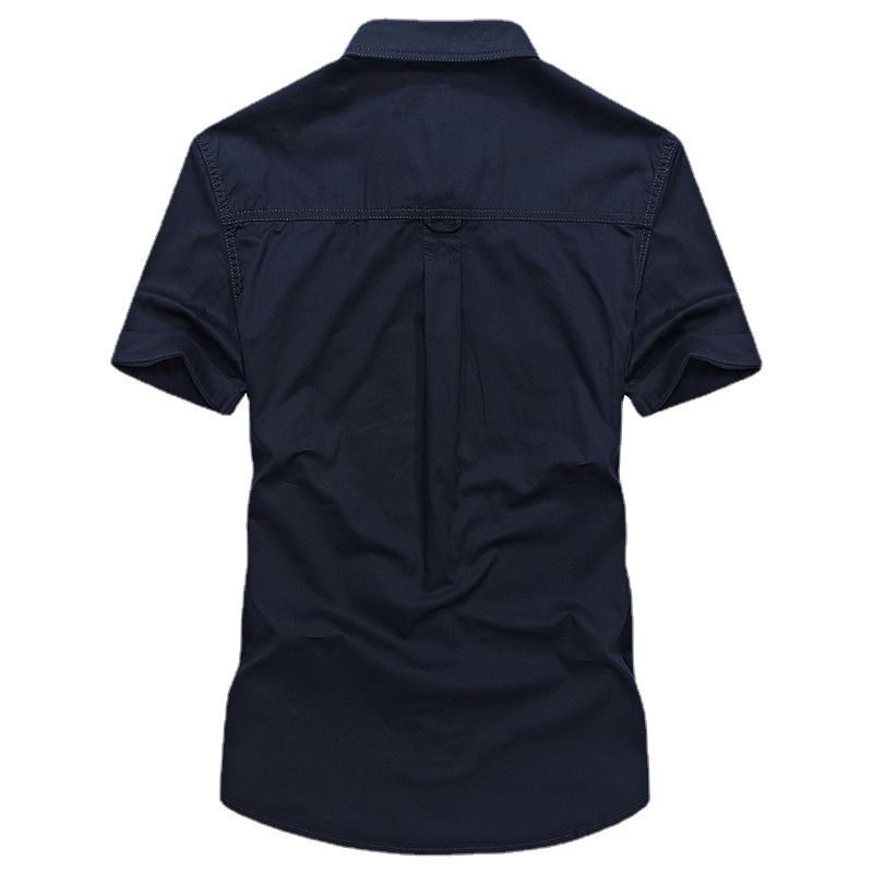 New Summer Shirt Short-sleeved Men's Cotton Sweat Absorbing Breathable Thin Short-sleeved Shirt Young and Middle-aged Loose Shirts