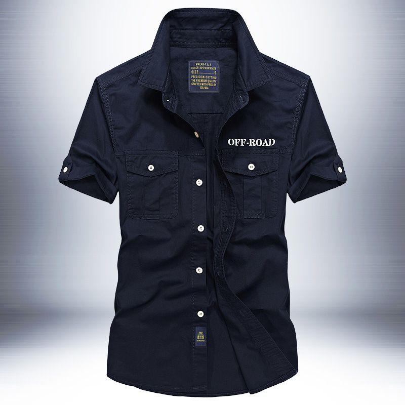 New Summer Shirt Short-sleeved Men's Cotton Sweat Absorbing Breathable Thin Short-sleeved Shirt Young and Middle-aged Loose Shirts