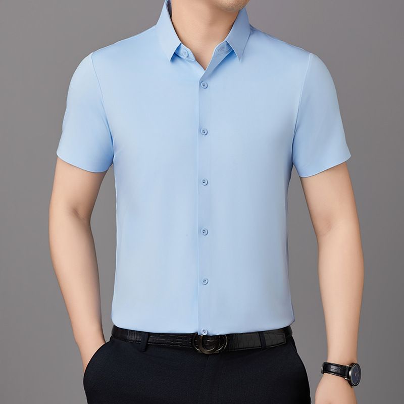 Men's office shirts high quality formal short sleeve button up T-Shirts