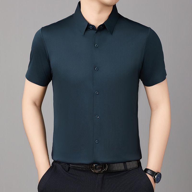 Men's office shirts high quality formal short sleeve button up T-Shirts