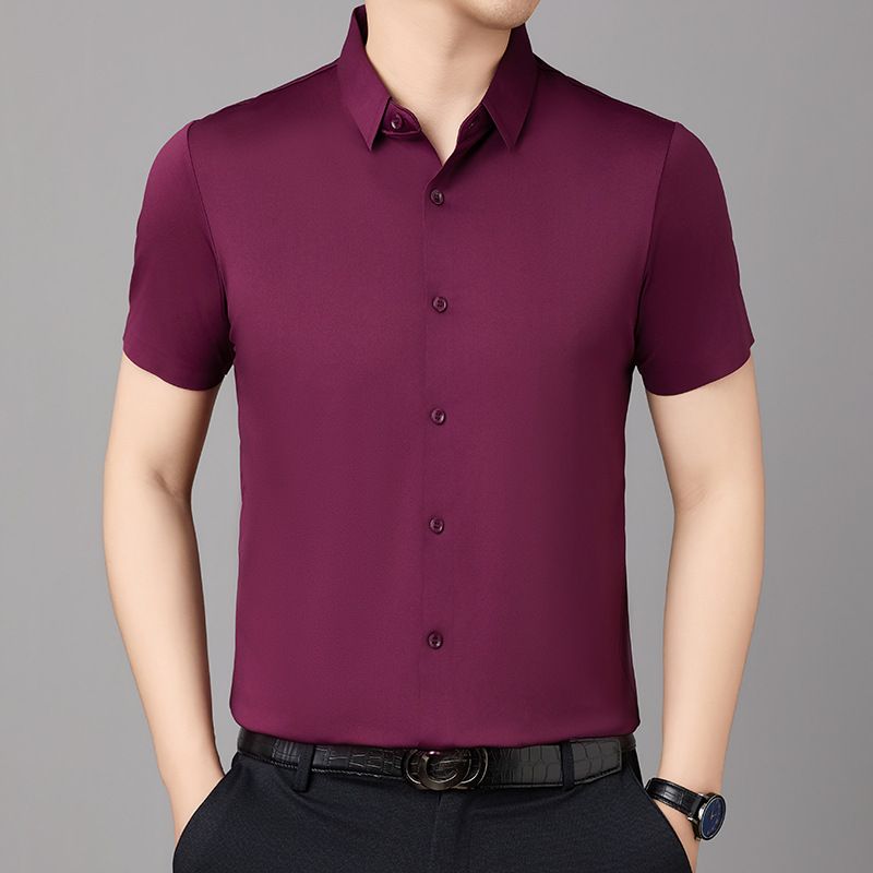 Men's office shirts high quality formal short sleeve button up T-Shirts