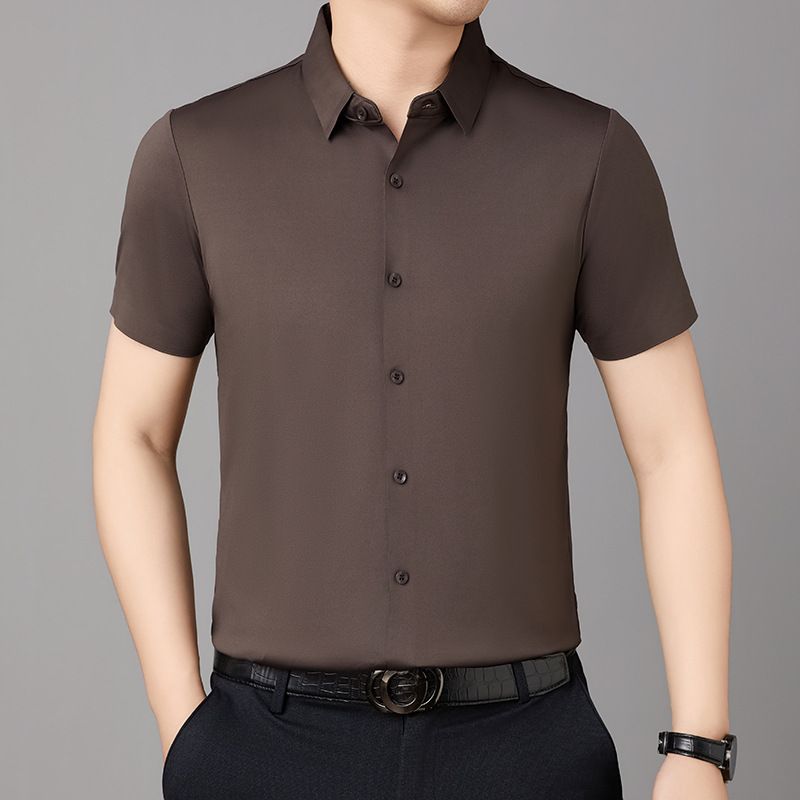 Men's office shirts high quality formal short sleeve button up T-Shirts