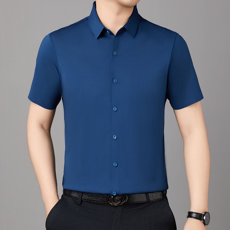 Men's office shirts high quality formal short sleeve button up T-Shirts
