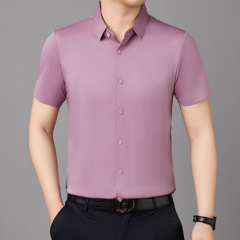 Men's office shirts high quality formal short sleeve button up T-Shirts