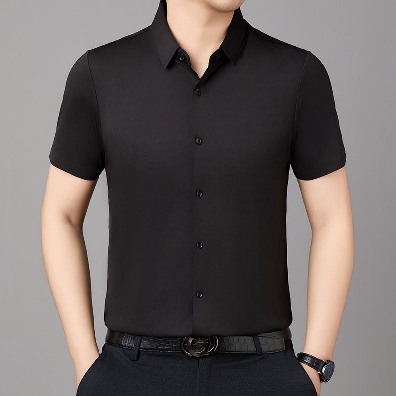 Men's office shirts high quality formal short sleeve button up T-Shirts
