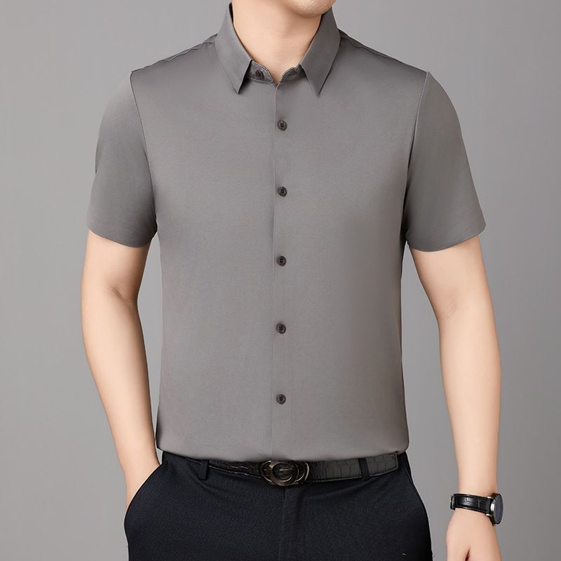 Men's office shirts high quality formal short sleeve button up T-Shirts