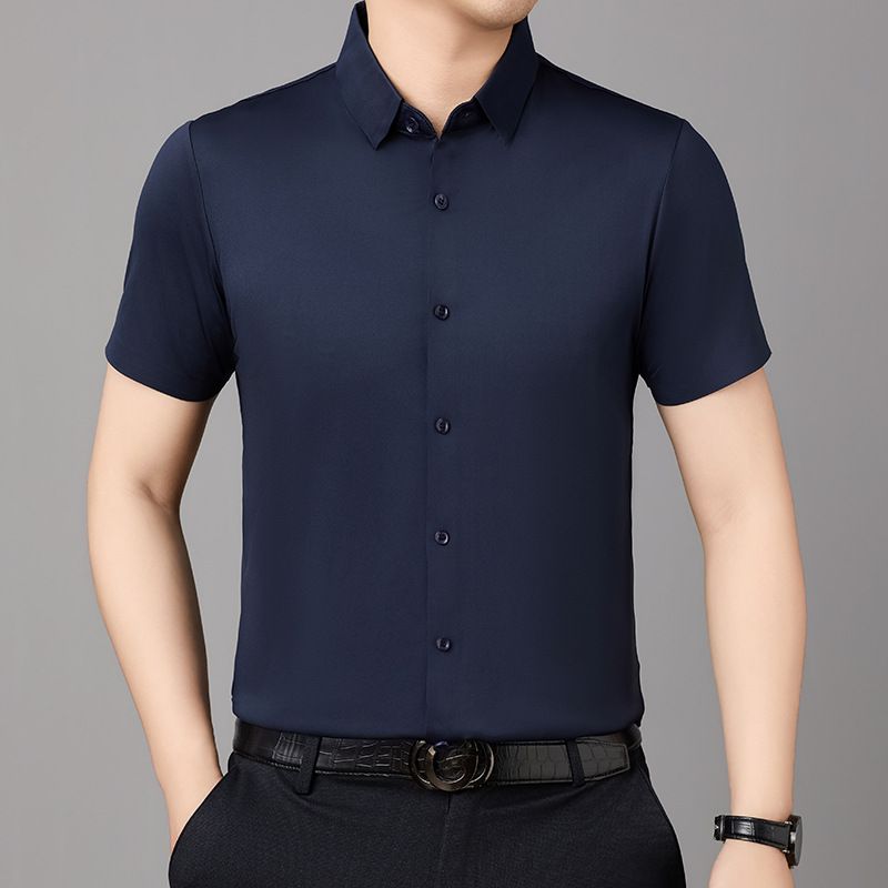 Men's office shirts high quality formal short sleeve button up T-Shirts
