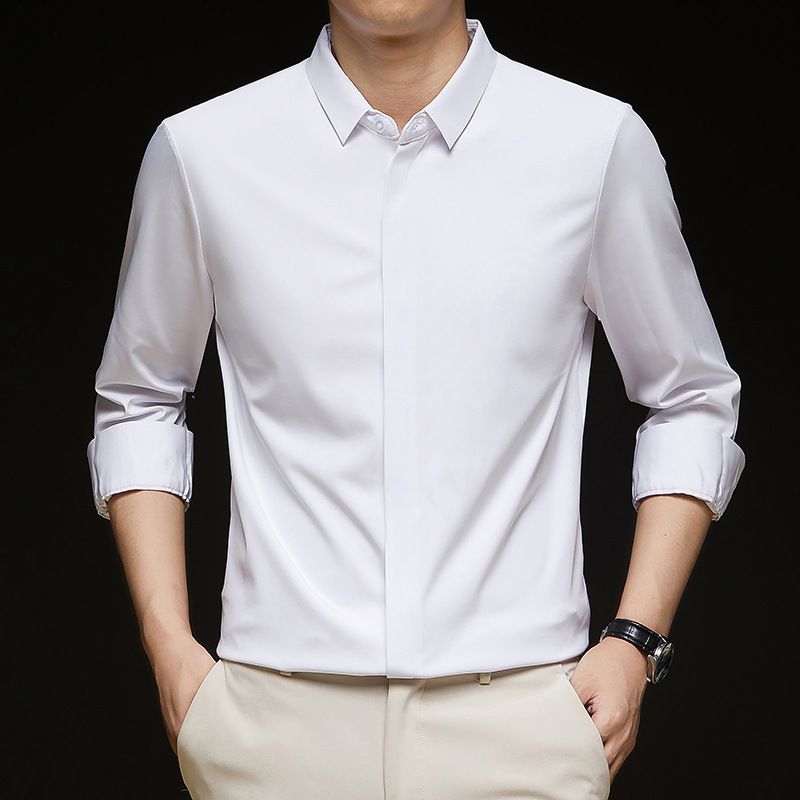 Mens casual slim fit dress shirts latest shirt design for men long sleeve cotton oem plain shirt