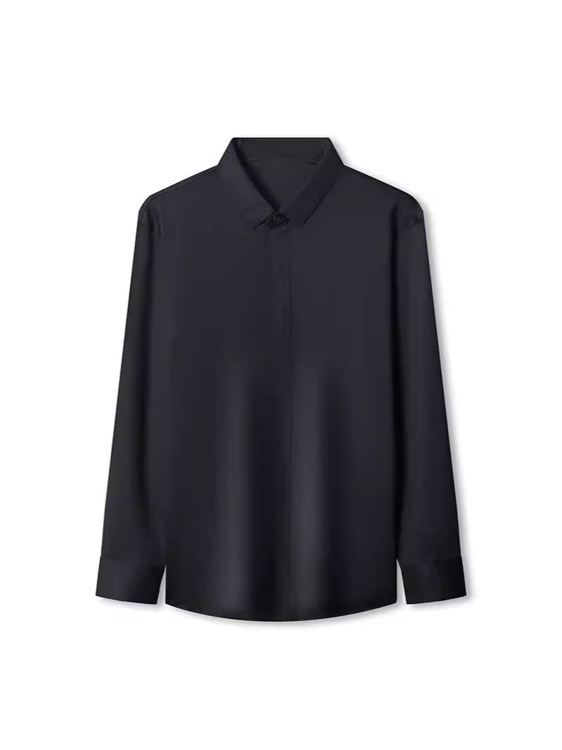 Mens casual slim fit dress shirts latest shirt design for men long sleeve cotton oem plain shirt